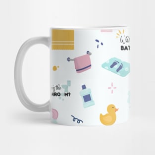 Where's The Bathroom? (CXG Inspired) [seamless pattern] Mug